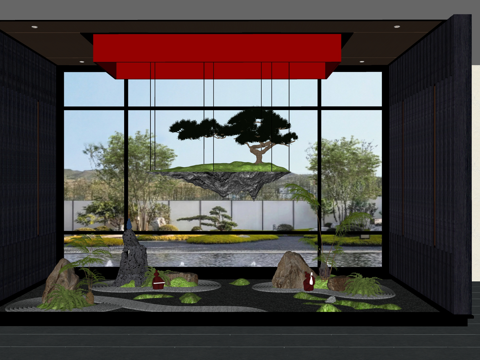 微景观 造景 小品 绿化 花镜 组团su模型