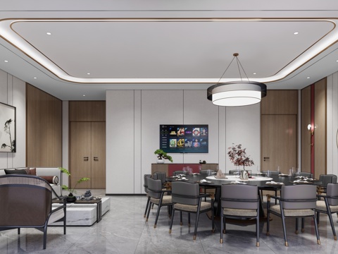 中餐包房su模型