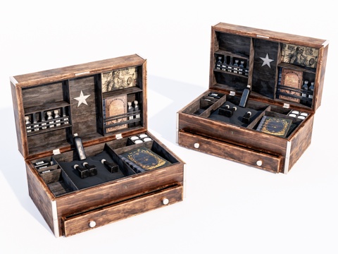 现代旧木箱su模型