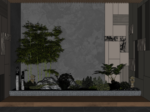 微景观 小品 景观 组团 花镜 绿化 造景su模型