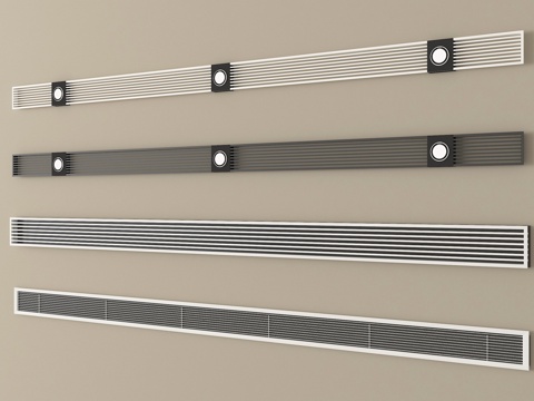 现代空调出风口 中央空调出风口 极窄出风口su模型
