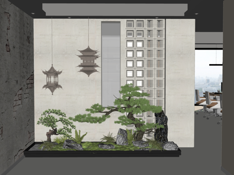 微景观 小品 景观 组团 花镜 绿化 造景su模型