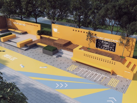  现代景观小品   景观座椅 儿童游乐区3d模型 