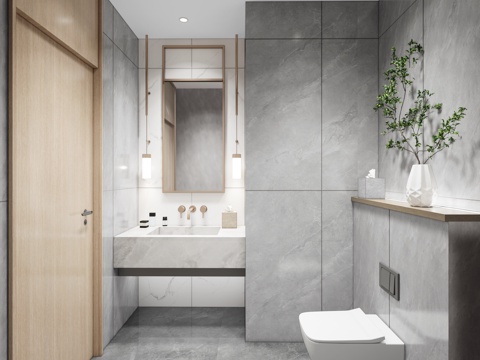 中餐包房卫生间su模型