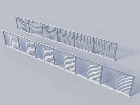 不锈钢栏杆 异形栏杆 道路栏杆 隔离栏杆 现代栏杆su模型