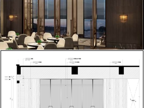 餐厅大门 售楼部展厅大门 酒店大门  大门立面图 节点图cad施工图