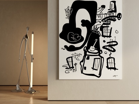  现代装饰画 装饰画 意式装饰画 挂画 现代抽象挂画3d模型 