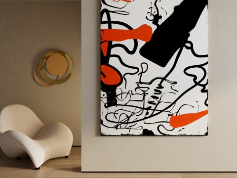  现代装饰画 装饰画 意式装饰画 挂画 现代抽象挂画3d模型 