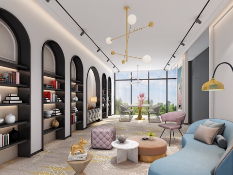  现代办公 接待室 休息室会客室3d模型 