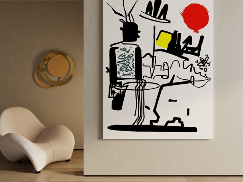  现代装饰画 装饰画 意式装饰画 挂画 现代抽象挂画3d模型 