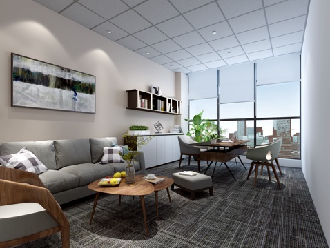  现代 总经理办公室 简欧3d模型 