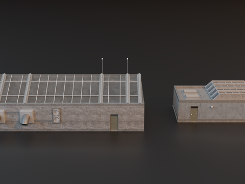 工业建筑 厂房 工业厂房 工业仓库 工业复古厂房su模型