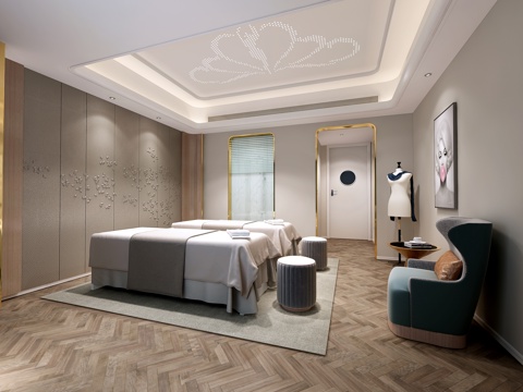  后现代美容院SPA包厢3d模型 