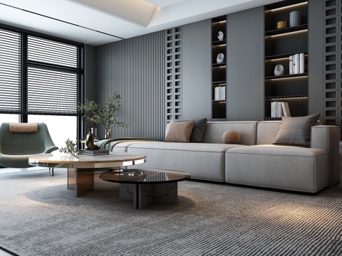  现代客厅沙发组合3d模型 