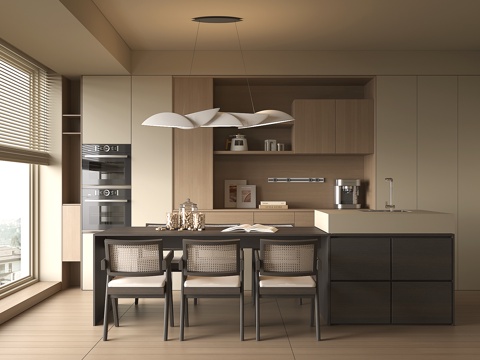 现代家居餐厅su模型