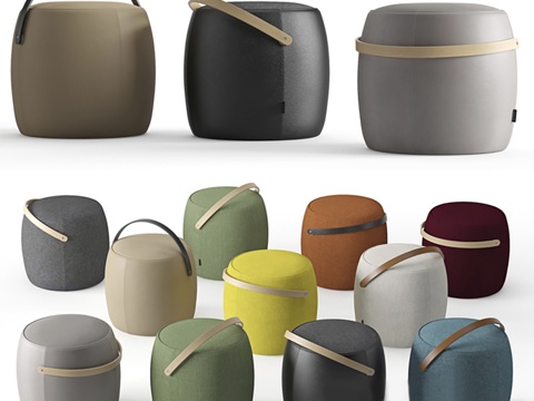  圆凳 矮凳 皮凳3d模型 