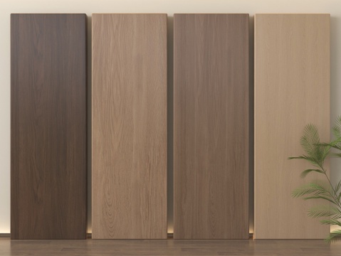 现代木纹木饰面 木饰面护墙板 背景墙 墙饰板su模型