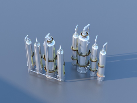  工业设备 厂房管道3d模型 