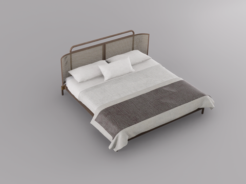 双人床su模型
