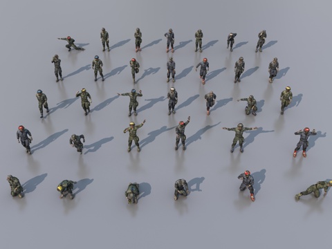 飞行员组合3d模型