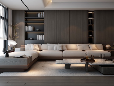  现代客厅沙发组合3d模型 