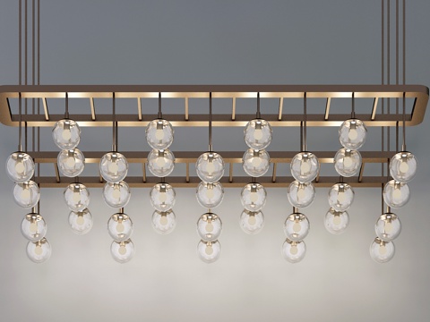  现代金属吊灯模型3d模型 