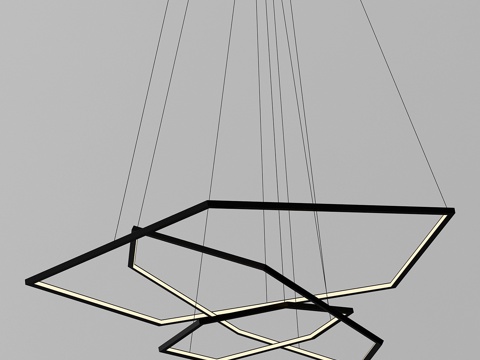  新中式现代金属吊灯模型3d模型 