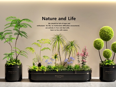  花坛花池  庭院景观  室内景观 植物堆   绿植组合3d模型 