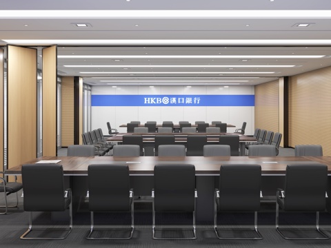  汉口银行 会议室 会议桌3d模型 