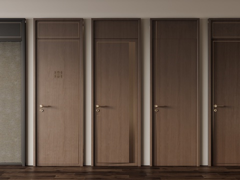 新中式房门组合su模型