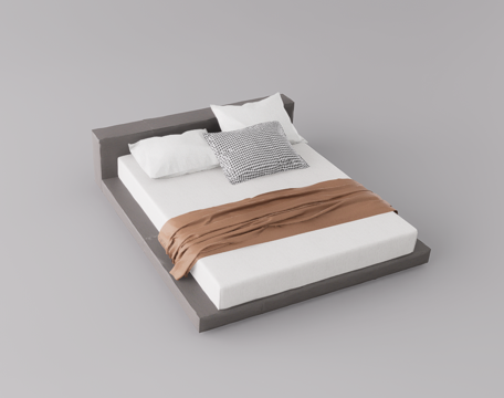 双人床su模型