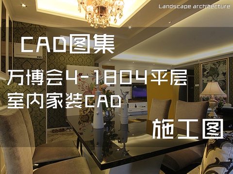 万博会4-1804平层室内家装CAD施工图cad施工图