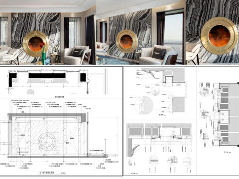背景墙 装饰墙面 客厅墙面  墙面节点图cad施工图