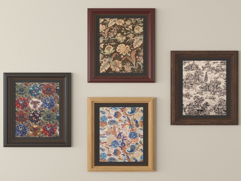 法式中古挂画 装饰画su模型