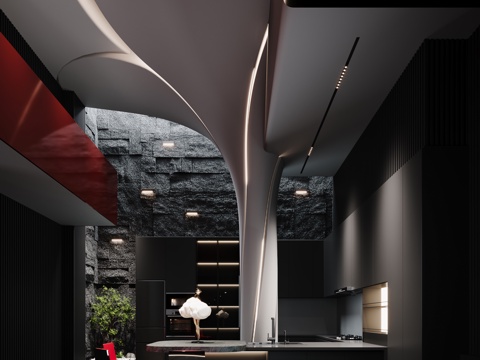 极简黑白灰3d模型