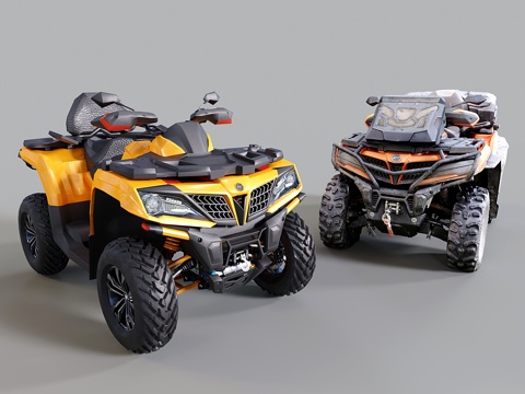 现代山地车 越野车 沙地摩托车su模型