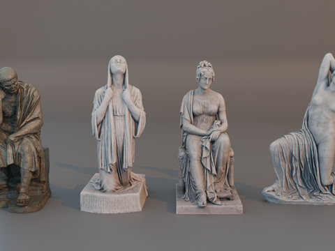 雕像 石像 欧式复古雕像 神话雕像 人物雕像su模型