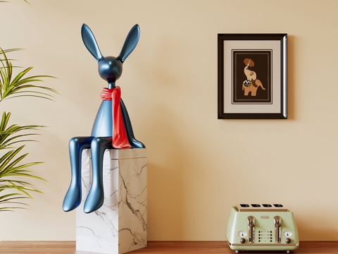 现代卡通雕塑 动物雕塑 兔子雕塑su模型