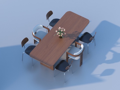 餐桌椅组合3d模型