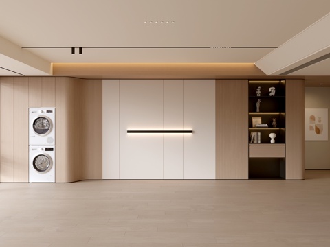 现代客厅 奶油客厅 沙发背景墙 客厅背景 奶油风背景墙su模型