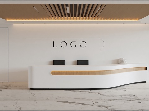 现代大堂前台su模型