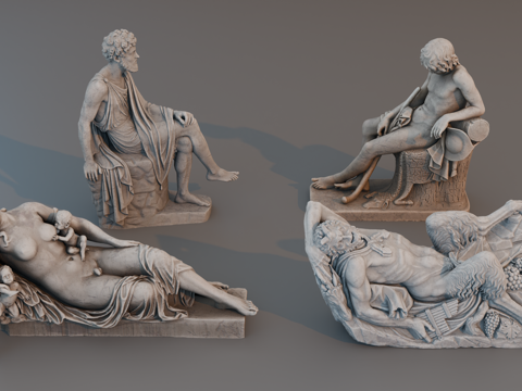 雕像 石像 欧式复古雕像 神话雕像 人物雕像su模型