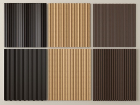 现代长城板 格栅板 护墙板 波浪板su模型