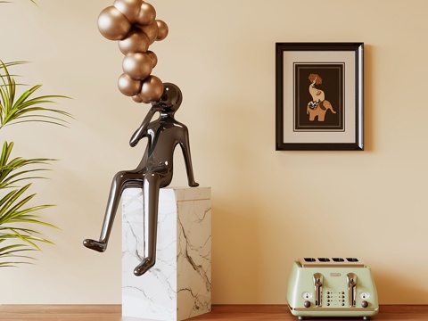 意式人形雕塑 现代创意雕塑su模型