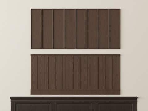  中式实木护墙板 墙饰板3d模型 