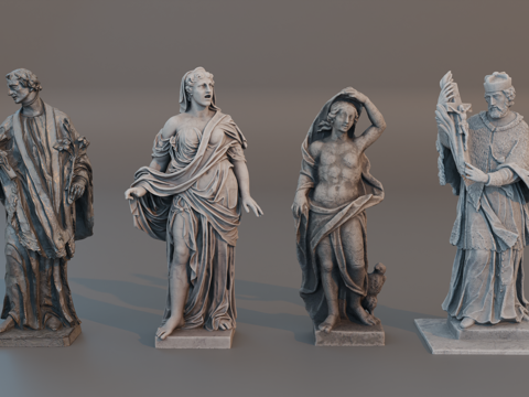 雕像 石像 欧式复古雕像 神话雕像 人物雕像su模型