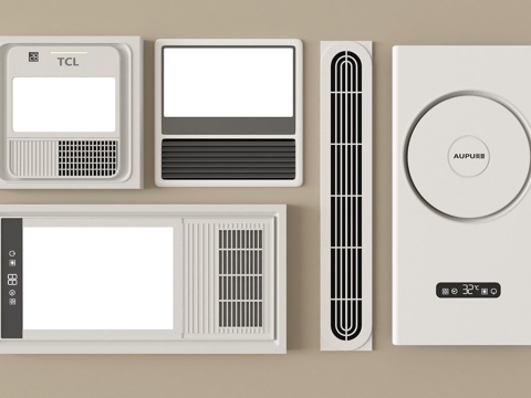 现代浴霸 集成浴霸 风暖浴霸灯 取暖器su模型