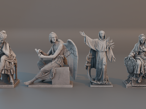 雕像 石像 欧式复古雕像 神话雕像 人物雕像su模型