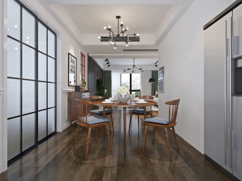  北欧客餐厅3d模型3d模型 