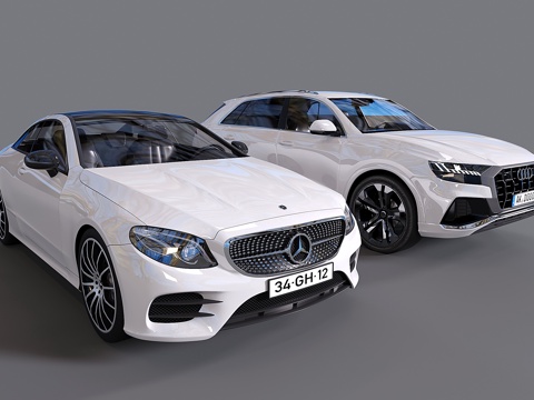 现代汽车 奔驰轿车 奥迪越野车 SUVsu模型